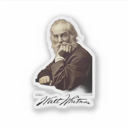 Walt Whitman-Portrait Aufkleber (Vorderseite)