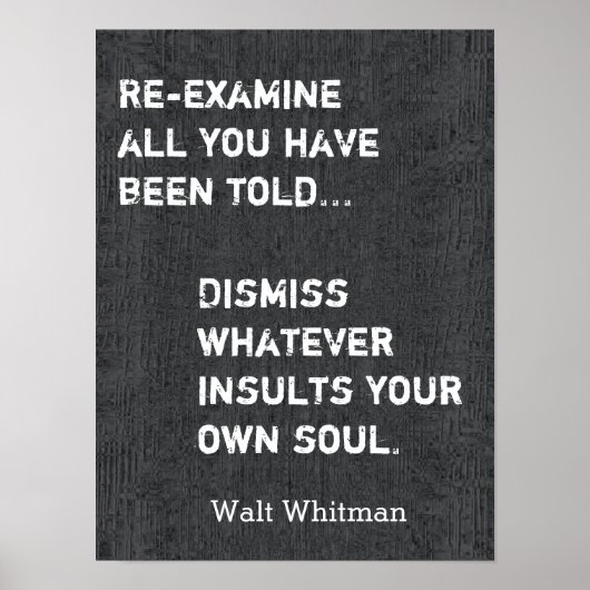 Walt Whitman Quote - Kunstdruck #2 Poster (Vorne)