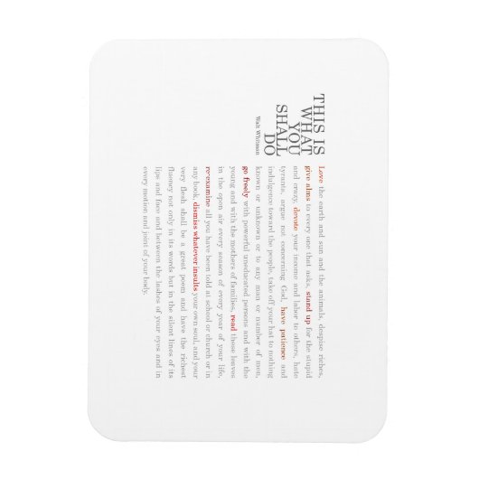 Walt Whitman Quote-Magnet Magnet (Vertikal)