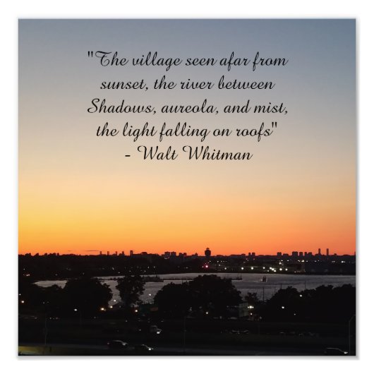 Walt Whitman Sunset Poetquote Fotodruck (Vorne)