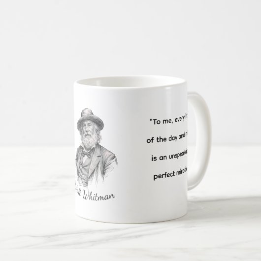 Walt Whitman Zitate fürs Leben Kaffeetasse (VorderseiteRechts)