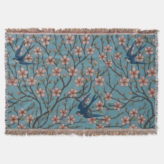 Walter Crane Almond Blossom & Swallow Decke (Vorderseite)