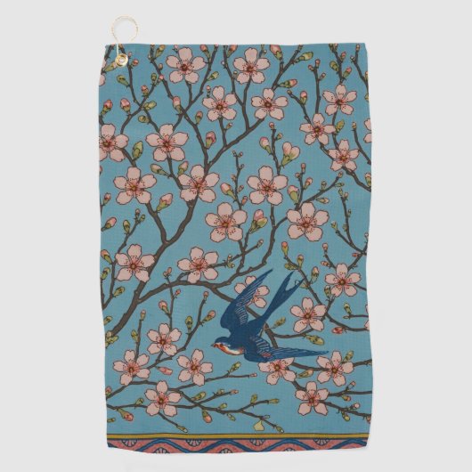 Walter Crane Almond Blossom & Swallow Golfhandtuch (Vorderseite)