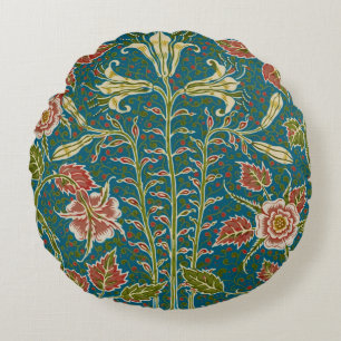Walter Crane Antike Lily und Rose Floral Rundes Kissen