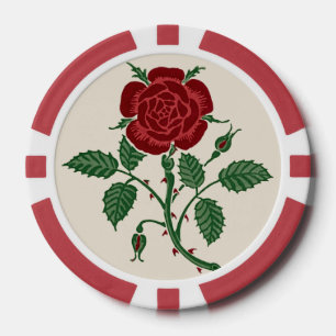 Walter Crane Antikes Saxon-Rot-Rosen-Muster Pokerchips