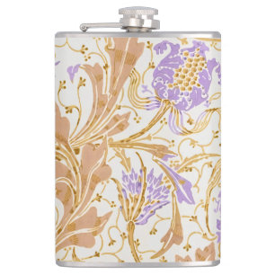 Walter Crane Arts and Crafts Lila Blumenkunst Flachmann