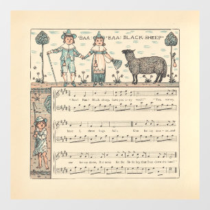 Walter Crane Baa Baa schwarzes Schaf Kinderreim Fensteraufkleber