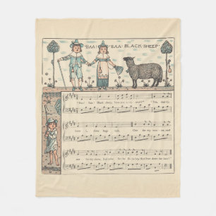 Walter Crane Baa Baa schwarzes Schaf Kinderreim Fleecedecke