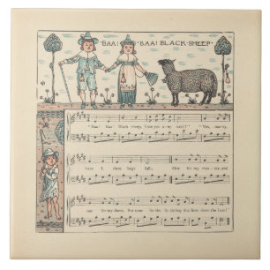Walter Crane Baa Baa schwarzes Schaf Kinderreim Fliese