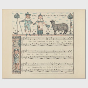 Walter Crane Baa Baa schwarzes Schaf Kinderreim Geschenkpapier