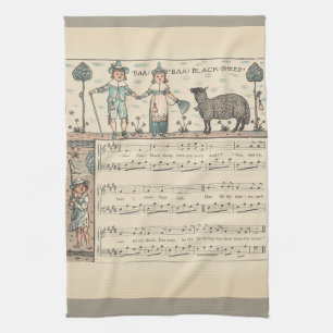 Walter Crane Baa Baa schwarzes Schaf Kinderreim Geschirrtuch
