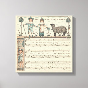 Walter Crane Baa Baa schwarzes Schaf Kinderreim Leinwanddruck