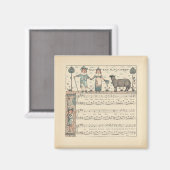 Walter Crane Baa Baa schwarzes Schaf Kinderreim Magnet (Vorderseite/Rückseite)