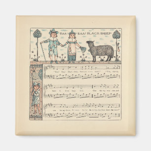 Walter Crane Baa Baa schwarzes Schaf Kinderreim Magnet