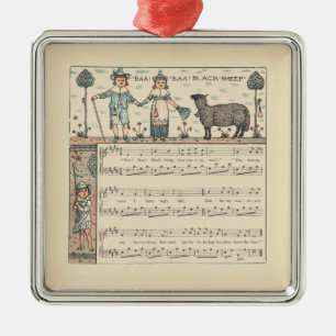 Walter Crane Baa Baa schwarzes Schaf Kinderreim Ornament Aus Metall
