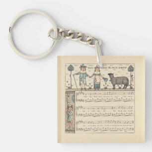 Walter Crane Baa Baa schwarzes Schaf Kinderreim Schlüsselanhänger