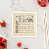 Walter Crane Baa Baa schwarzes Schaf Kinderreim Serviette (Beispiel)