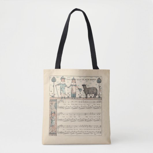 Walter Crane Baa Baa schwarzes Schaf Kinderreim Tasche (Vorderseite)