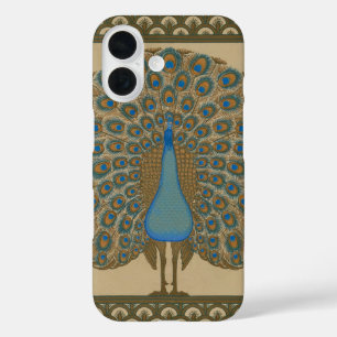 Walter Crane Blue Peacock mit seinem Schwanz iPhone 16 Hülle
