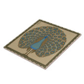 Walter Crane Blue Peacock mit seinem Schwanz Fliese (Seite)
