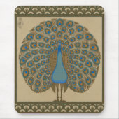 Walter Crane Blue Peacock mit seinem Schwanz Mousepad (Vorne)