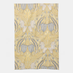 Walter Crane Blue White Tulips & Acanthus Geschirrtuch