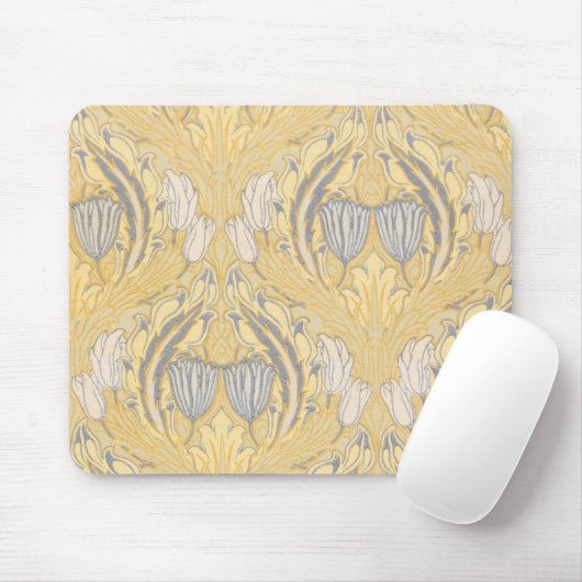 Walter Crane Blue White Tulips & Acanthus Mousepad (Mit Mouse)