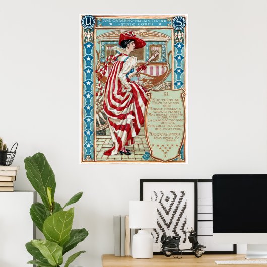 Walter Crane Columbia Courship United Staaten Poster (Heimbüro)