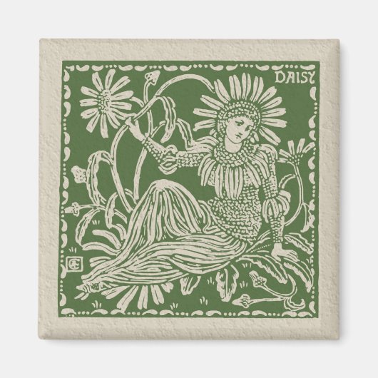 Walter Crane Daisy Tile Magnet (Vorne)