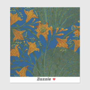 Walter Crane Day Lily Floral Wallpaper Design Aufkleber