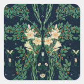 Walter Crane "Francesca" Botanisch Quadratischer Aufkleber (Vorderseite)