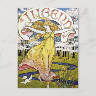 Walter Crane "Jugend" Jugendstil Postkarte