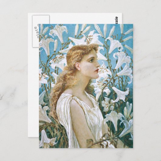 Walter Crane: Lilies Postkarte (Vorne/Hinten)