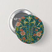 Walter Crane Lily and Rose Blume Design Button (Vorne & Hinten)