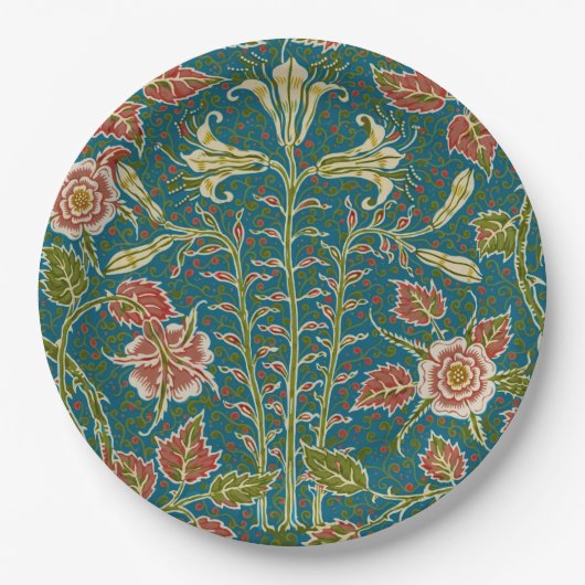 Walter Crane Lily and Rose Blume Design Pappteller (Vorderseite)