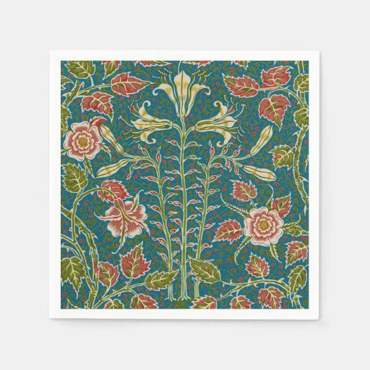Walter Crane Lily and Rose Blume Design Serviette (Vorderseite)