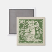 Walter Crane Lily Tile Magnet (Vorderseite/Rückseite)