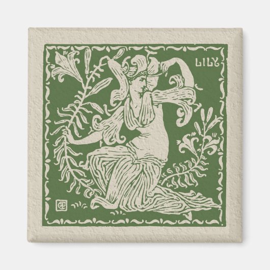 Walter Crane Lily Tile Magnet (Vorne)