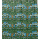 Walter Crane May Tree Wallpaper Green Blue Duschvorhang (Vorderseite)