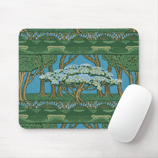 Walter Crane May Tree Wallpaper Green Blue Mousepad (Mit Mouse)