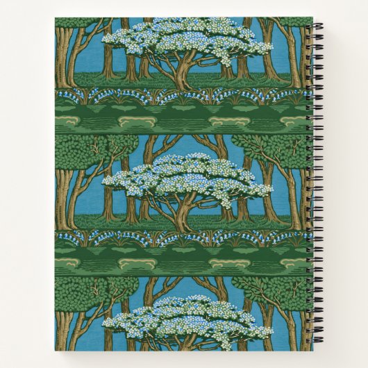 Walter Crane May Tree Wallpaper Green Blue Notizblock (Rückseite)