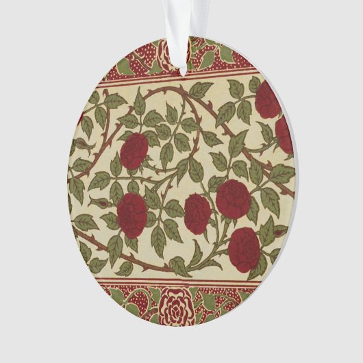 Walter Crane Red Roses with Thorned Stems Ornament (Vorderseite)