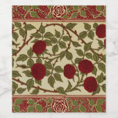 Walter Crane Red Roses with Thorned Stems Weinetikett (Einzelnes Label)