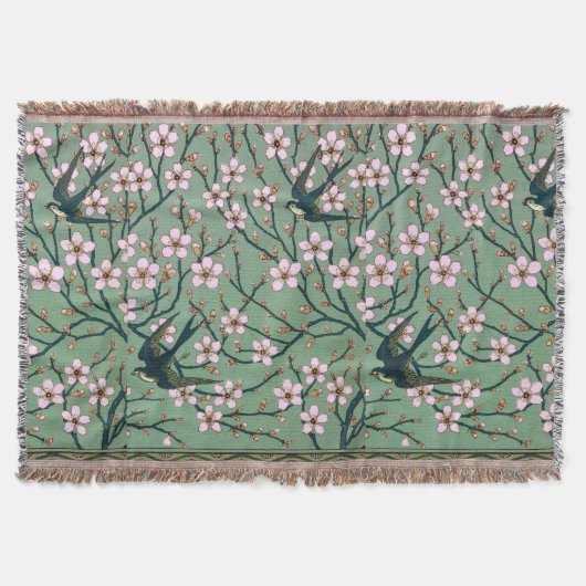 Walter Crane Schwalben und Mandeln Wurfdecke Decke (Vorderseite)
