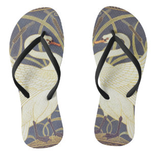 Walter Crane Schwan, Binse Und Iris Jugendstil Badesandalen