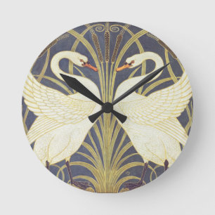 Walter Crane Schwan, Binse Und Iris Jugendstil Runde Wanduhr