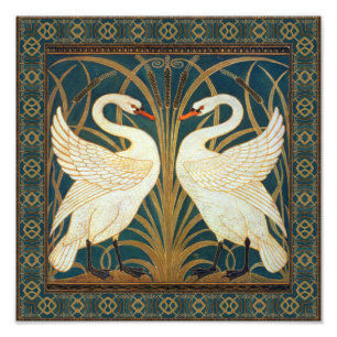 Walter Crane Schwan, Eilrush und Schwertlilie Art Fotodruck
