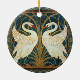 Walter Crane Schwan, Eilrush und Schwertlilie Art Keramikornament
