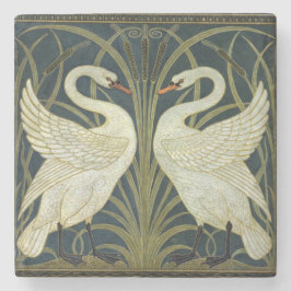 Walter Crane Schwan & Rübe und Iris Viktorianisch Steinuntersetzer