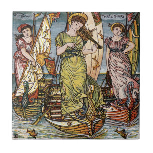 Walter Crane Ships, Graceful Ladys, Art Nouveau Fliese